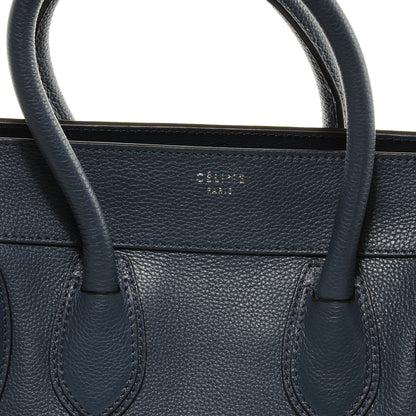 Celine Drummed Calfskin Mini Luggage Navy Blue 3 of 8