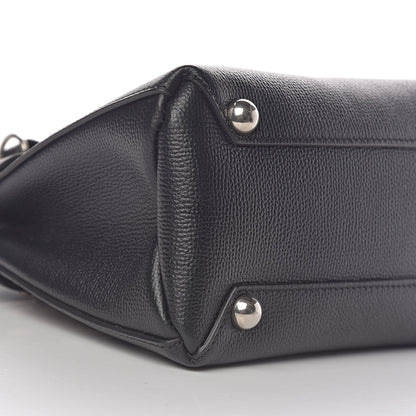Burberry Grainy Calfskin House Check Grommet Baby Banner Tote Black 10 of 11