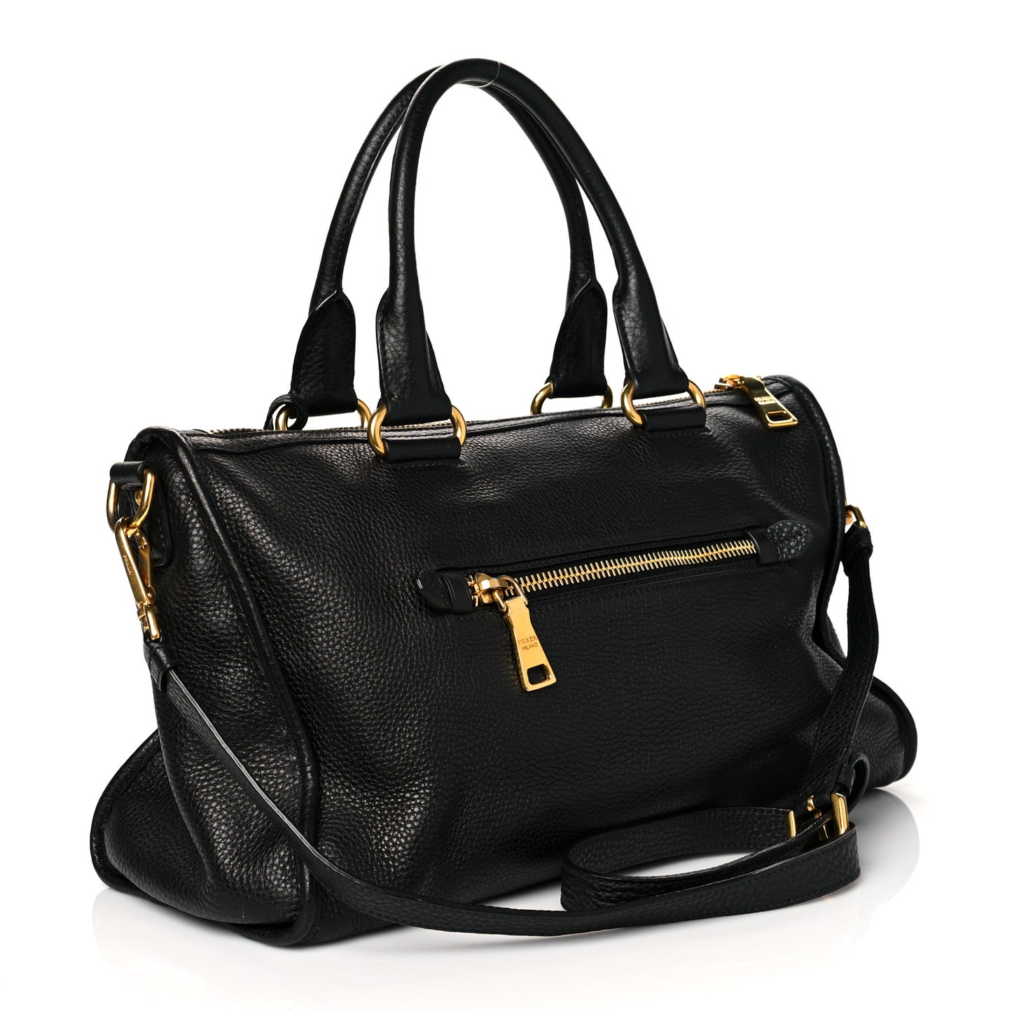 Vitello Daino Shopping Satchel Black