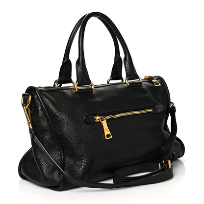 Prada Vitello Daino Shopping Satchel Black 3 of 9