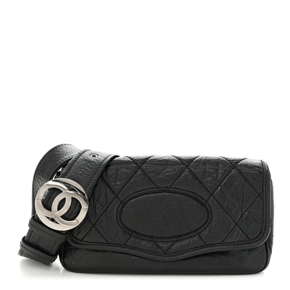 Chanel Distressed Lambskin Messenger Flap Bag Black 1 of 12