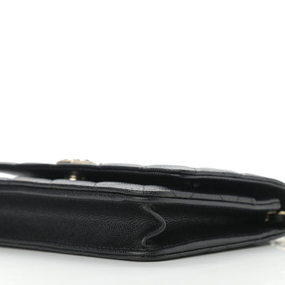 Chanel Caviar Quilted Crystal CC Wallet On Chain WOC Black 11 of 13