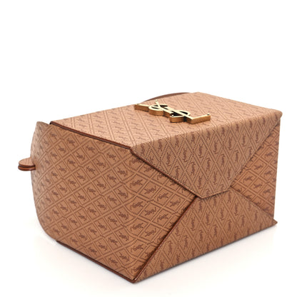 Saint Laurent Calfskin Monogram Take Away Box Dusty Vintage Brown Gold 4 of 11