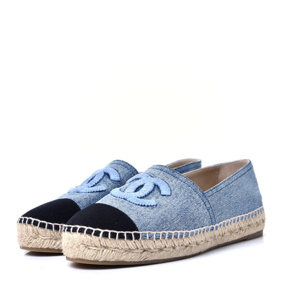 Chanel Denim CC Espadrilles 39 Blue Black 4 of 11