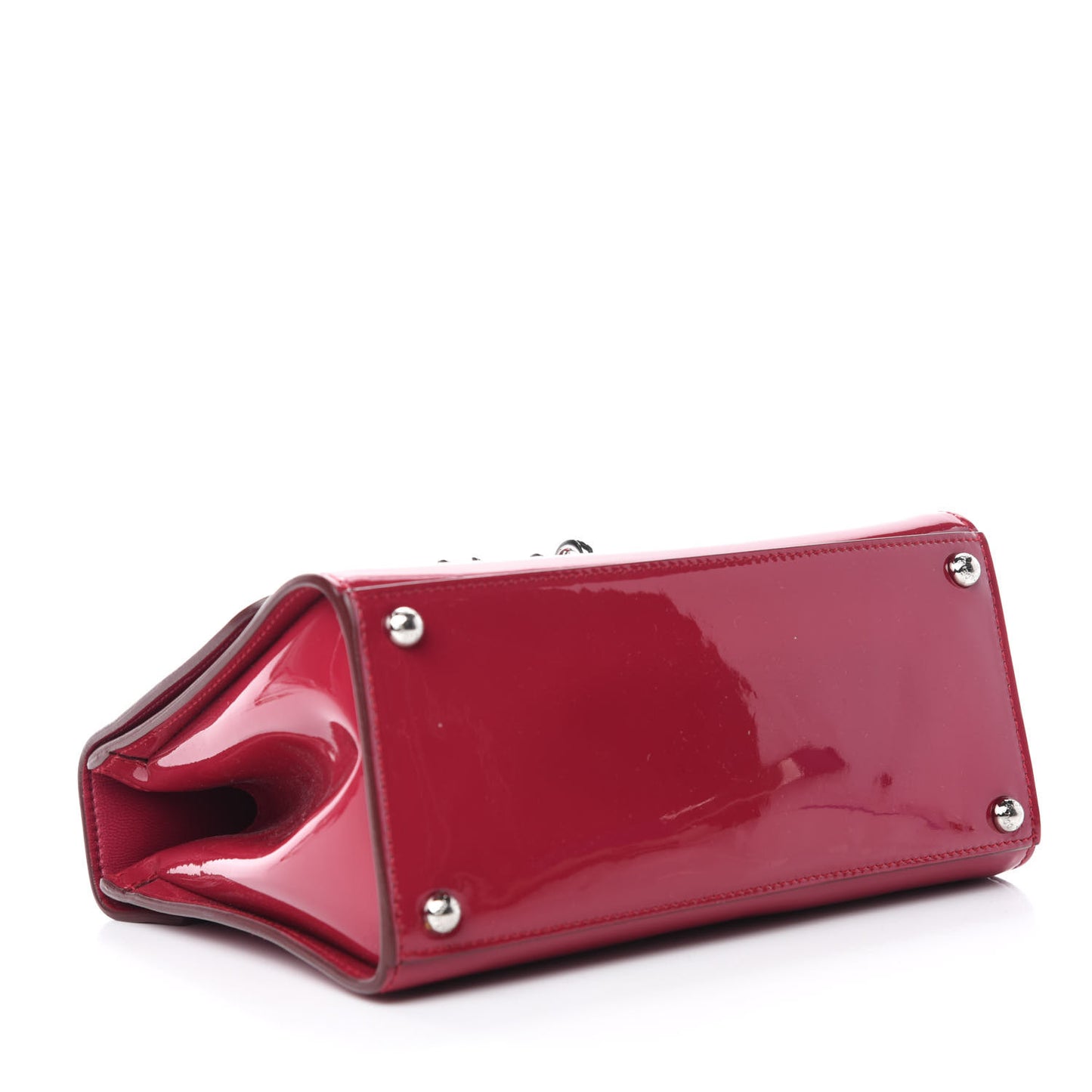 Patent Small Monica Top Handle Bag Dark Pink