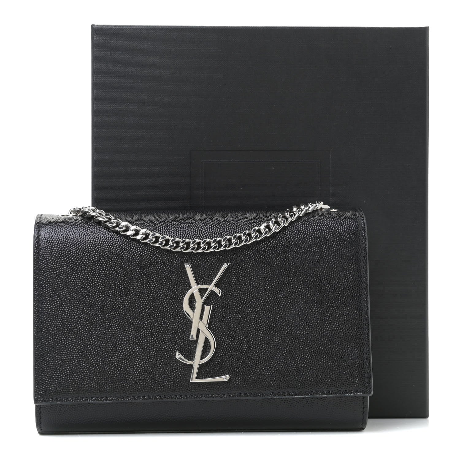 Saint Laurent Grain De Poudre Small Monogram Kate Satchel Black 10 of 10