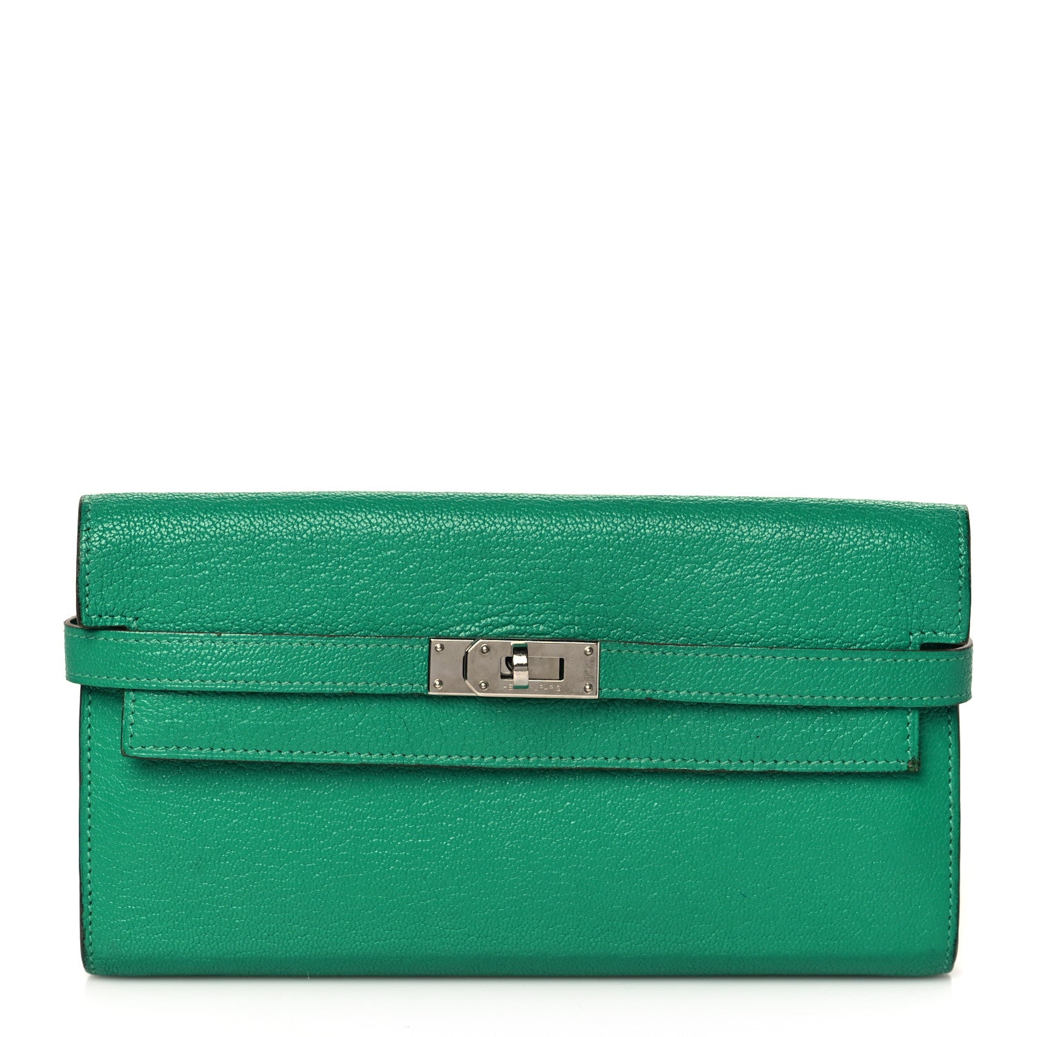 Hermes Chevre Mysore Kelly Longue Wallet Menthe 1 of 12