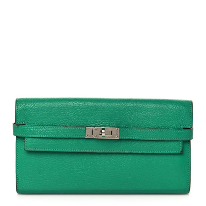 Hermes Chevre Mysore Kelly Longue Wallet Menthe 1 of 12
