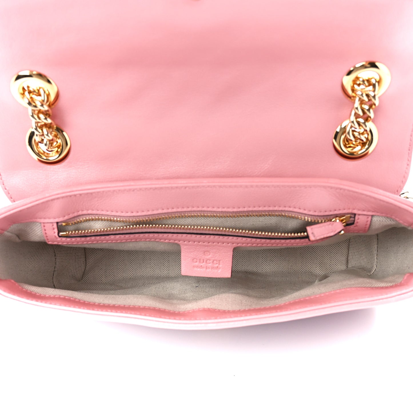 Azalea Calfskin Enamel Matelasse Diagonal Small Torchon GG Marmont Shoulder Bag New Cherry Red Wild Rose