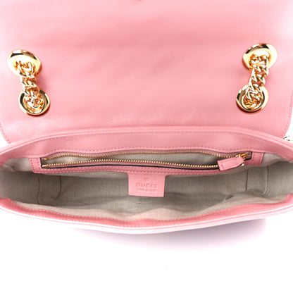 Gucci Azalea Calfskin Enamel Matelasse Diagonal Small Torchon GG Marmont Shoulder Bag New Cherry Red Wild Rose 5 of 11