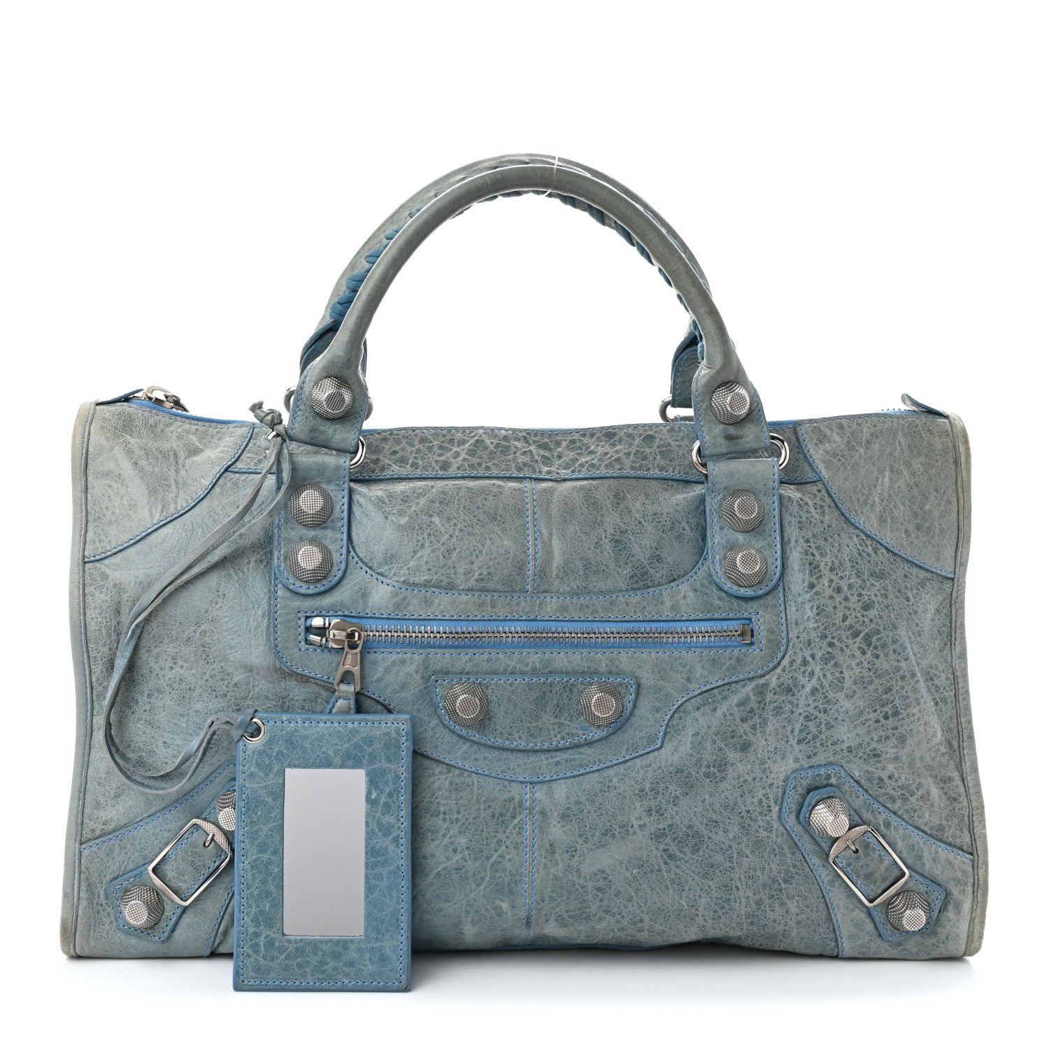 Balenciaga Agneau Giant 21 Silver Hardware Work Bleu Layette 3 of 11