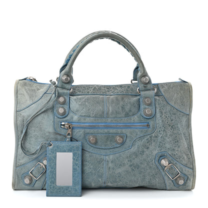 Balenciaga Agneau Giant 21 Silver Hardware Work Bleu Layette 3 of 11