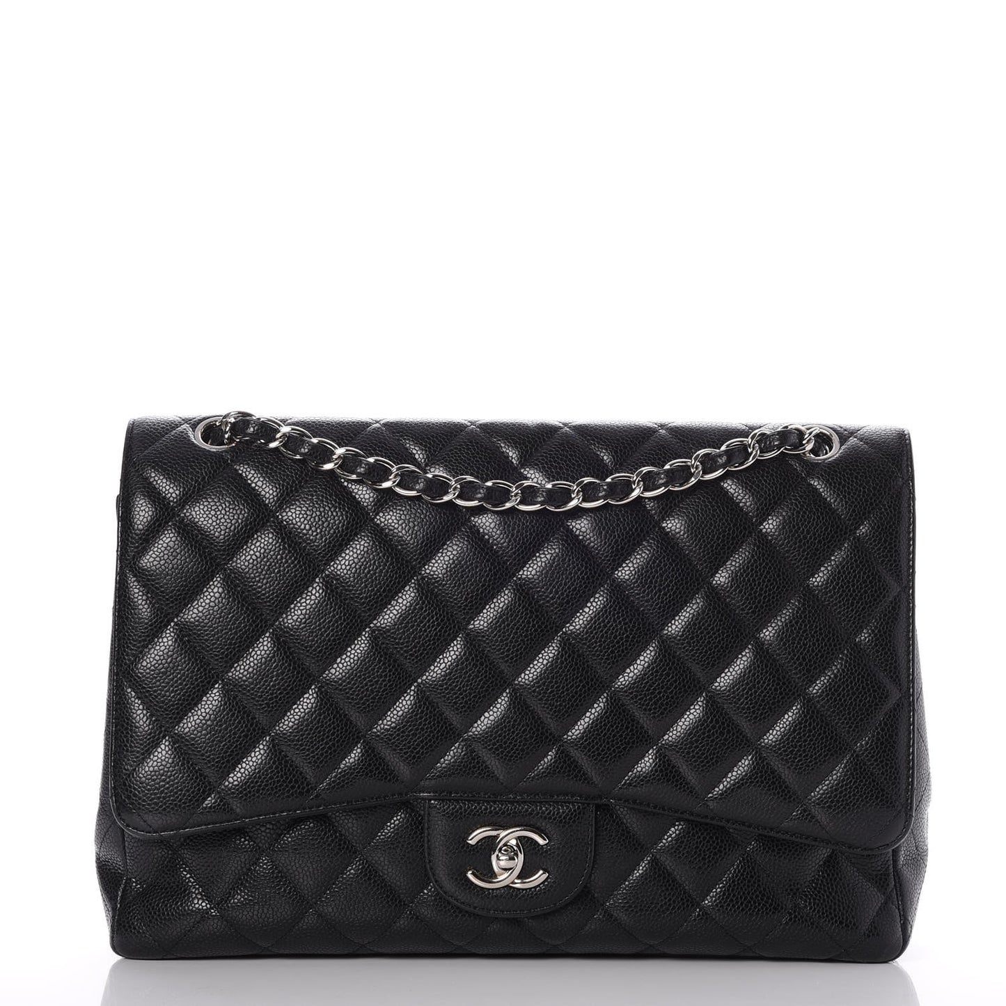 Caviar Quilted Maxi Single Flap Black