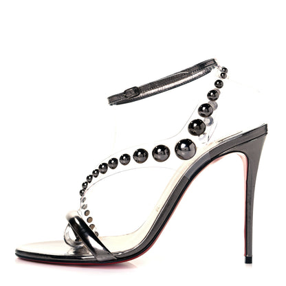 Christian Louboutin Specchio PVC Corinetta 100 Sandals 39 Gun Metal 1 of 10