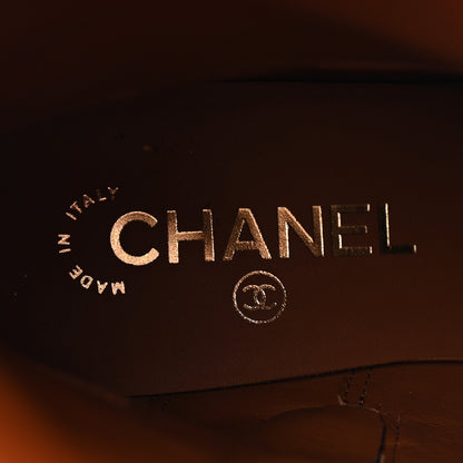Chanel Calfskin CC Logo Mid Calf Boots 39 Brown 7 of 14
