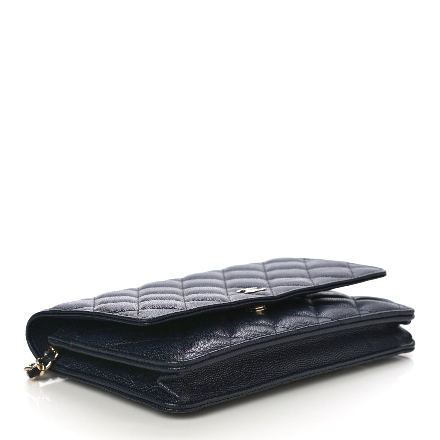 Chanel Caviar Quilted Wallet On Chain WOC Navy Blue 4 of 12