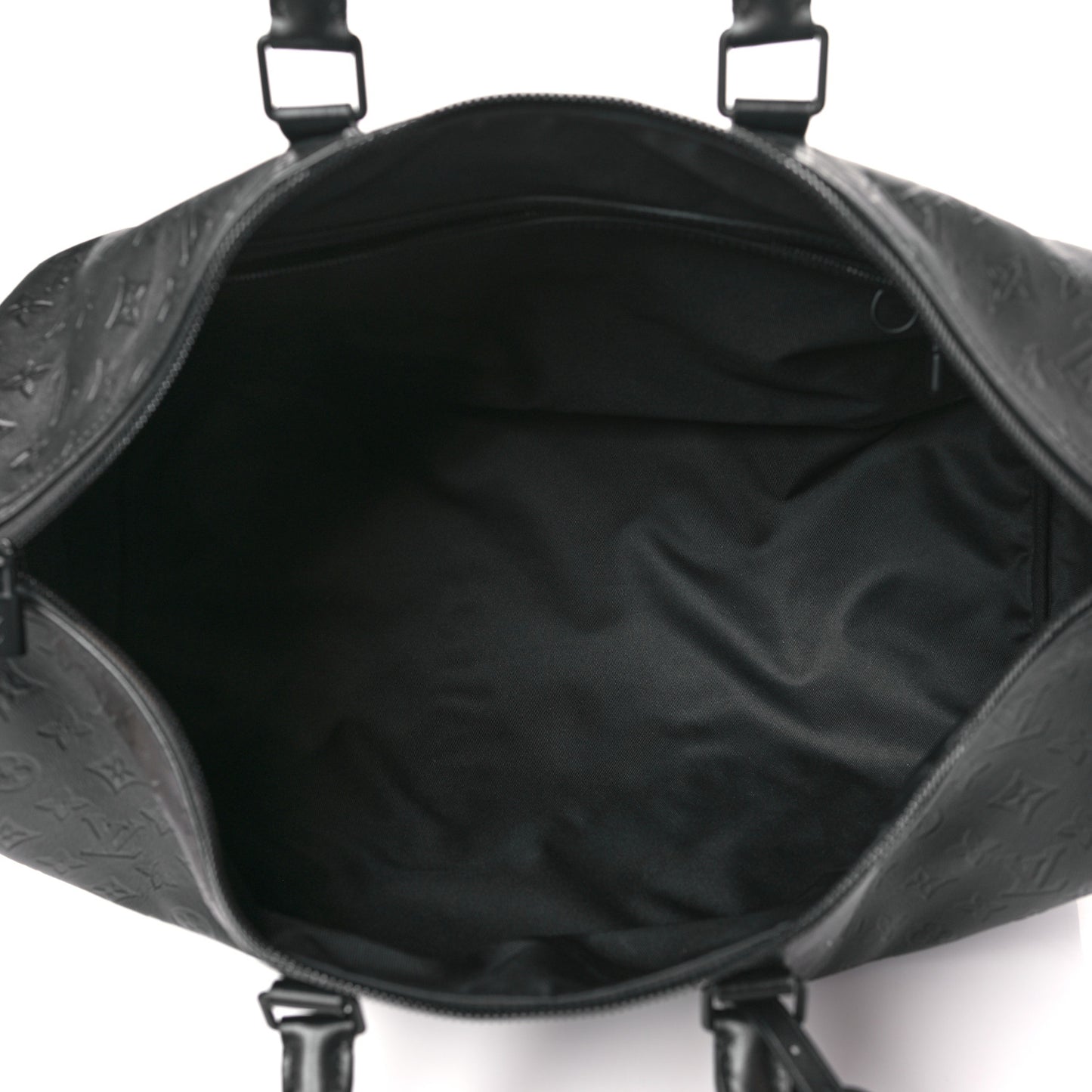 Calfskin Shadow Monogram Keepall Bandouliere 50 Black