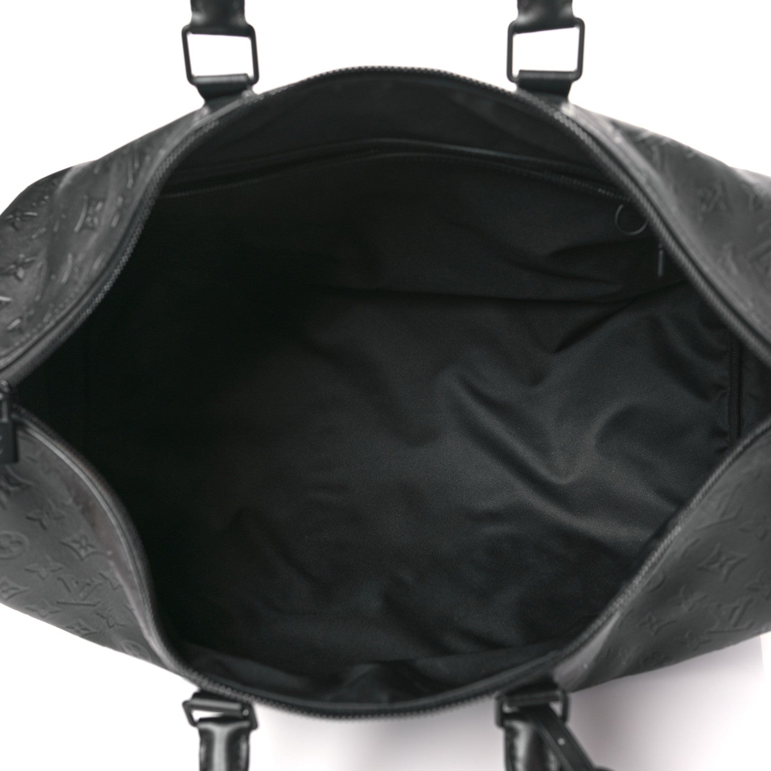 Louis Vuitton Calfskin Shadow Monogram Keepall Bandouliere 50 Black 4 of 7