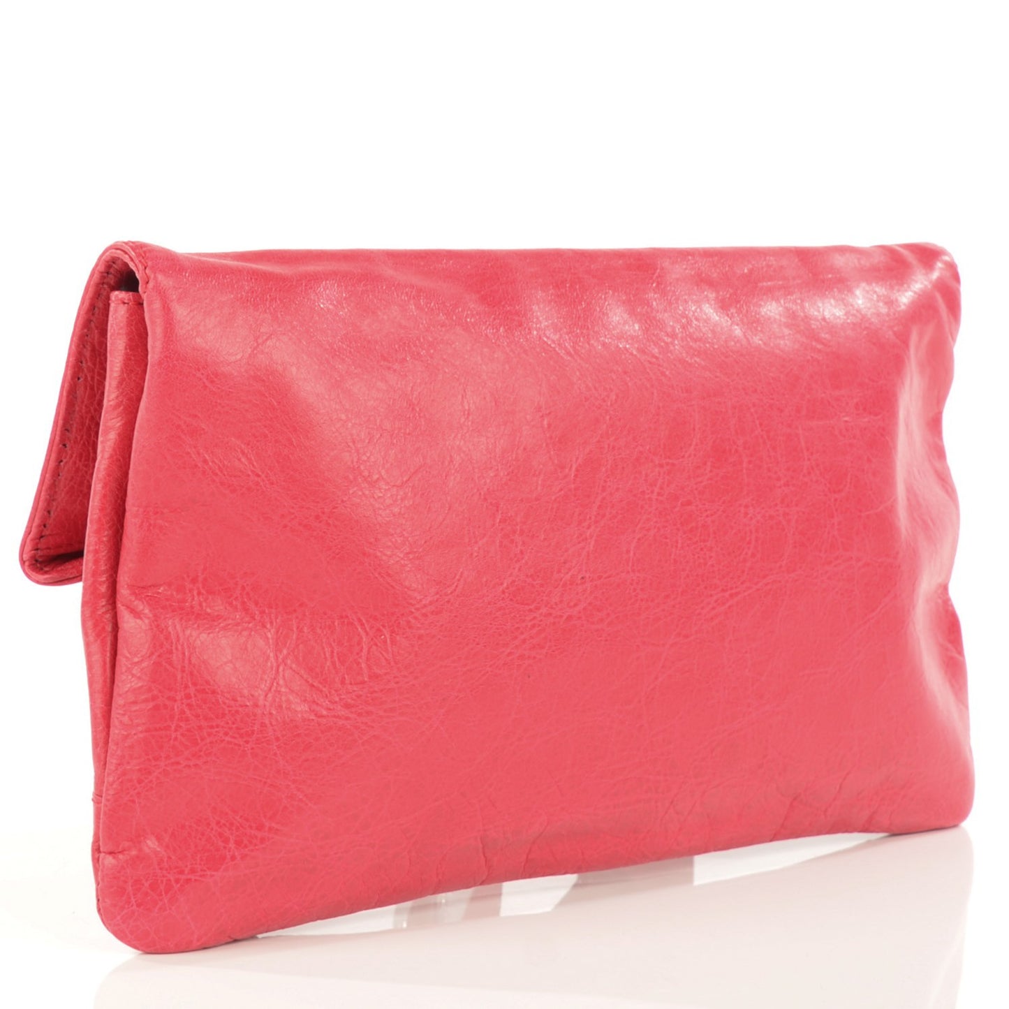 Agneau Giant 12 Silver Hardware Envelope Clutch Rose Thulian