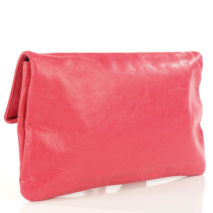 Balenciaga Agneau Giant 12 Silver Hardware Envelope Clutch Rose Thulian 5 of 9