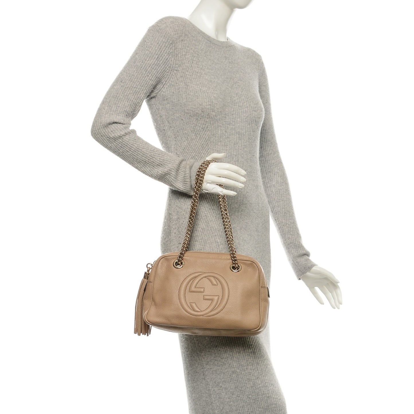 Pebbled Calfskin Small Soho Bowler Camelia
