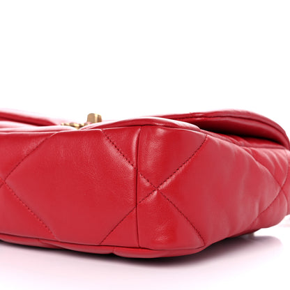 Chanel Lambskin Quilted Medium Chanel 19 Flap Red 9 of 10