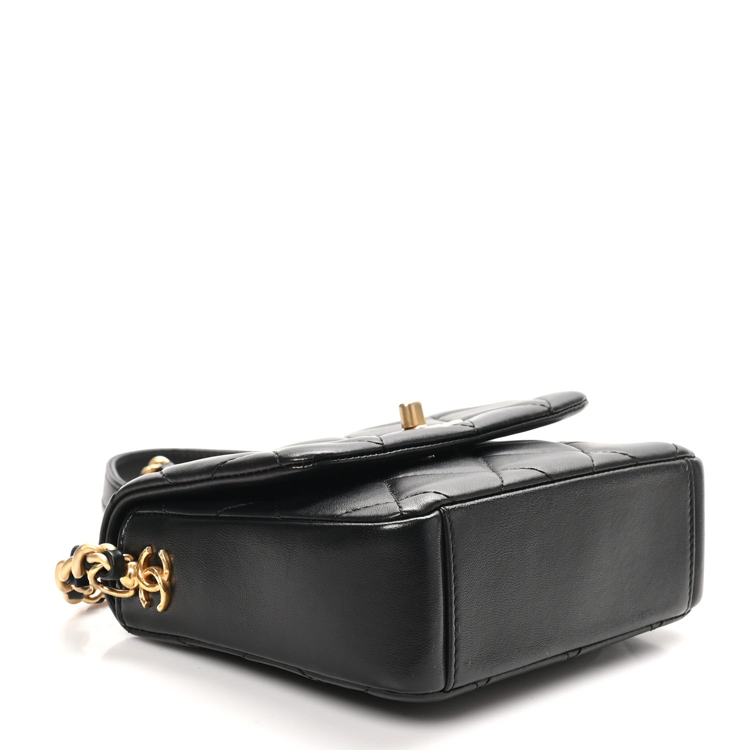 Chanel Lambskin Quilted Mini Side Note Flap Black 4 of 10