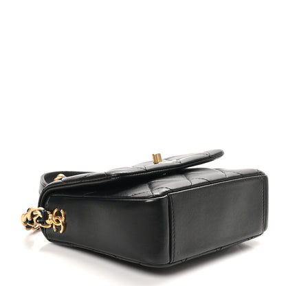 Chanel Lambskin Quilted Mini Side Note Flap Black 4 of 10