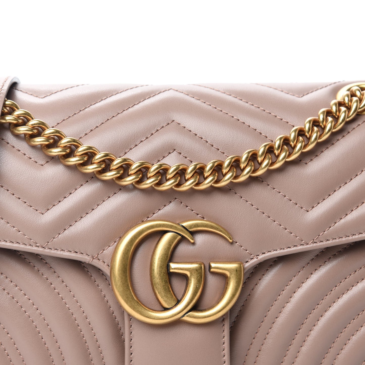 Calfskin Matelasse Small GG Marmont Shoulder Bag Porcelain Rose
