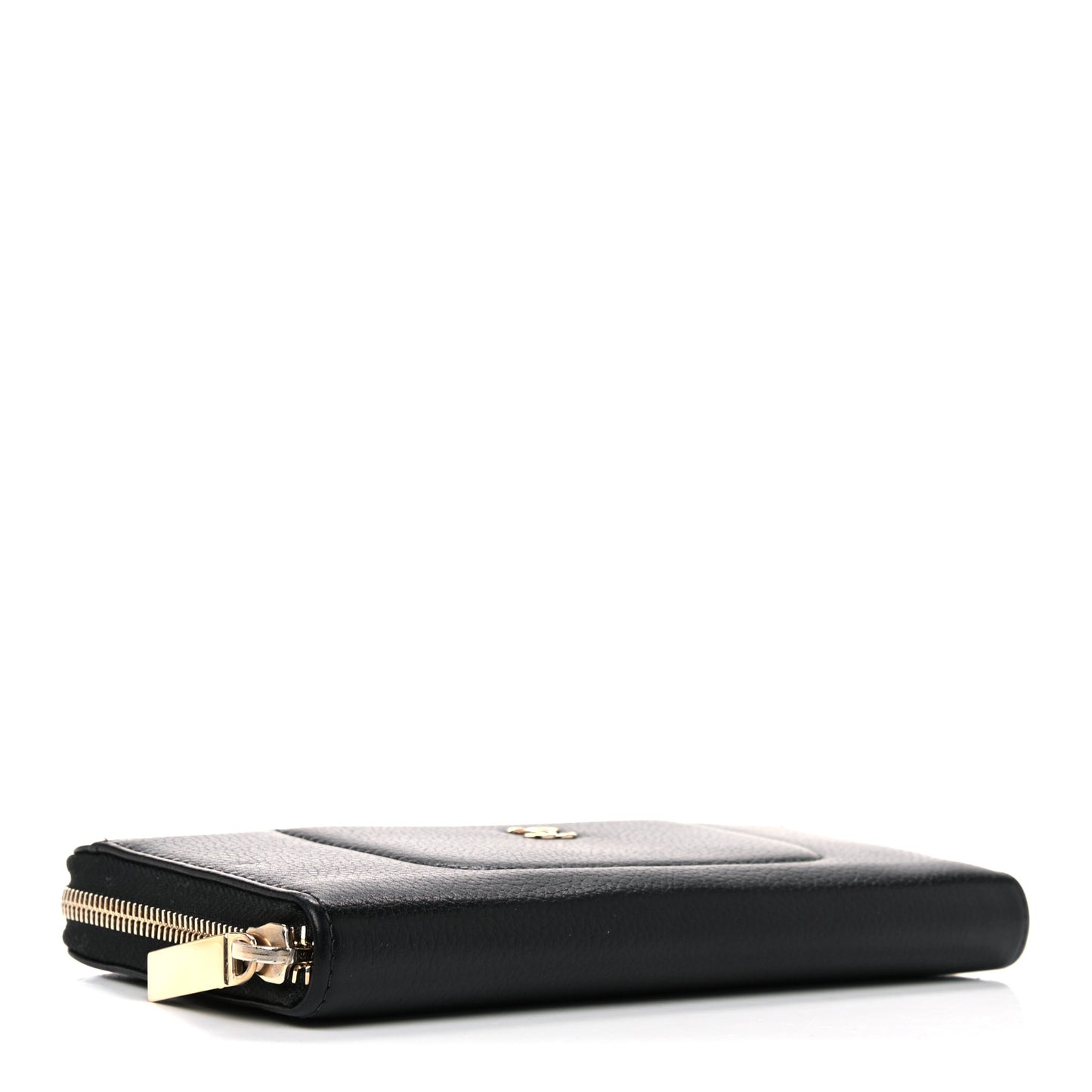 Grained Calfskin Neo Executive Zip Around Wallet Black