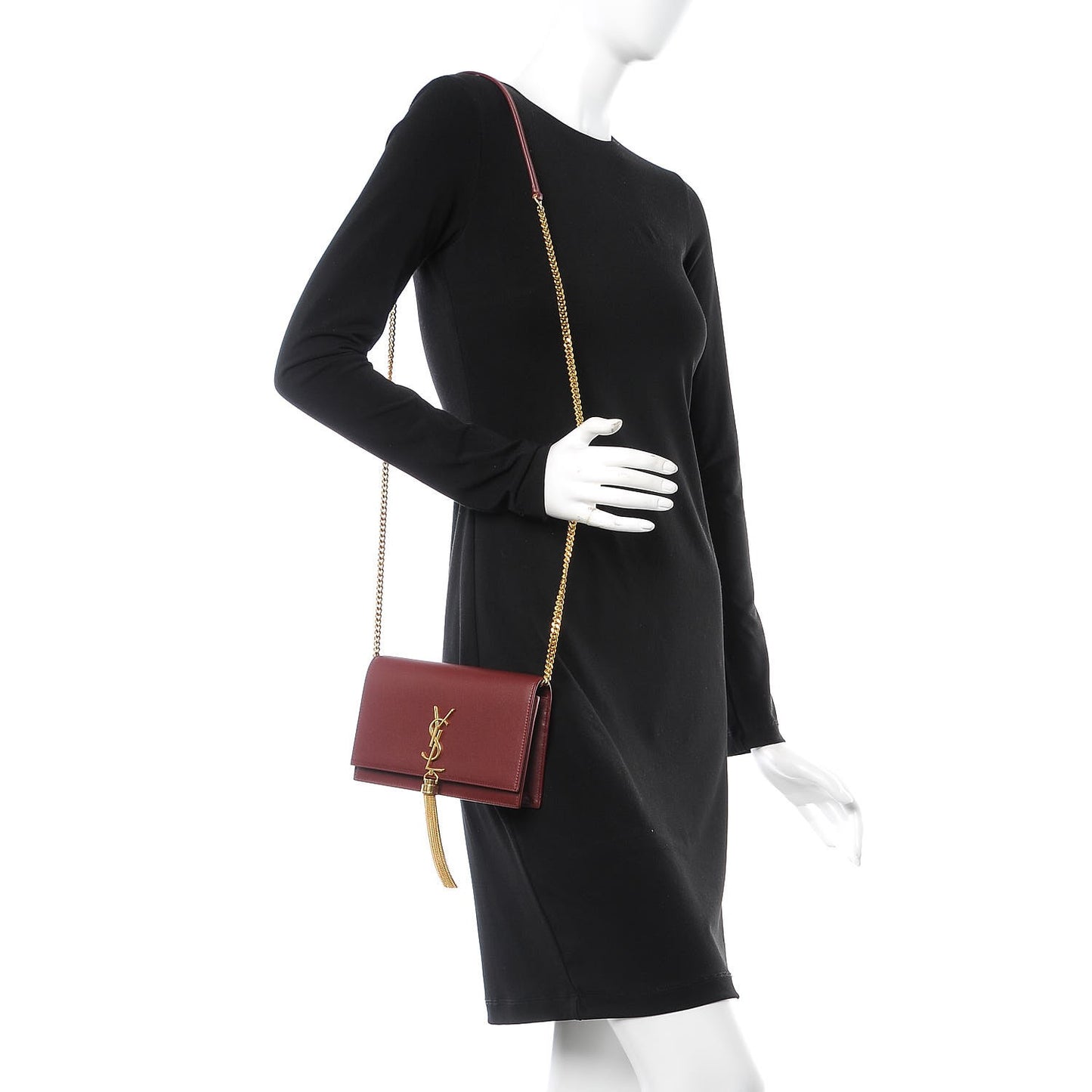 Smooth Calfskin Classic Monogram Kate Tassel Chain Wallet Pallisandre
