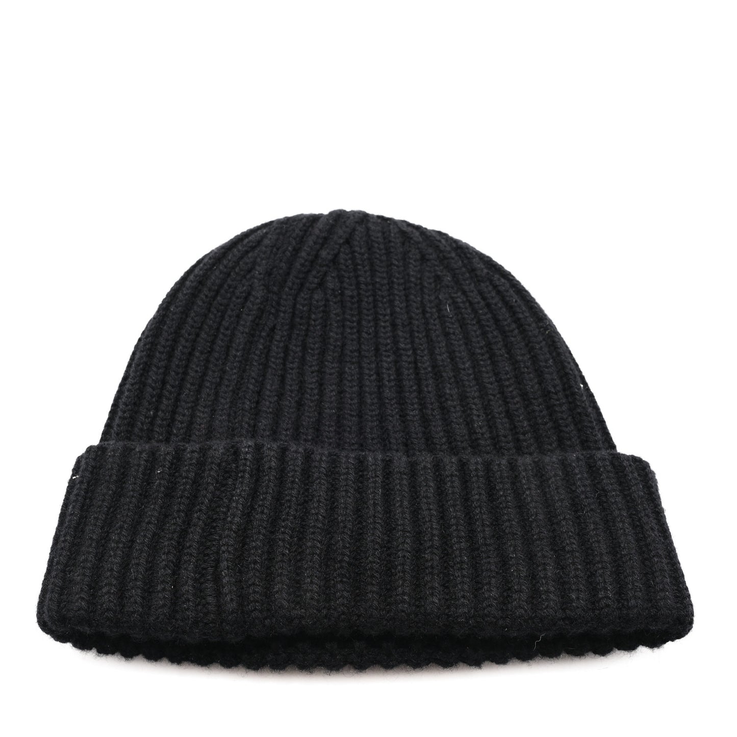 Cashmere Beaded Sequin Logo Beanie Hat Black