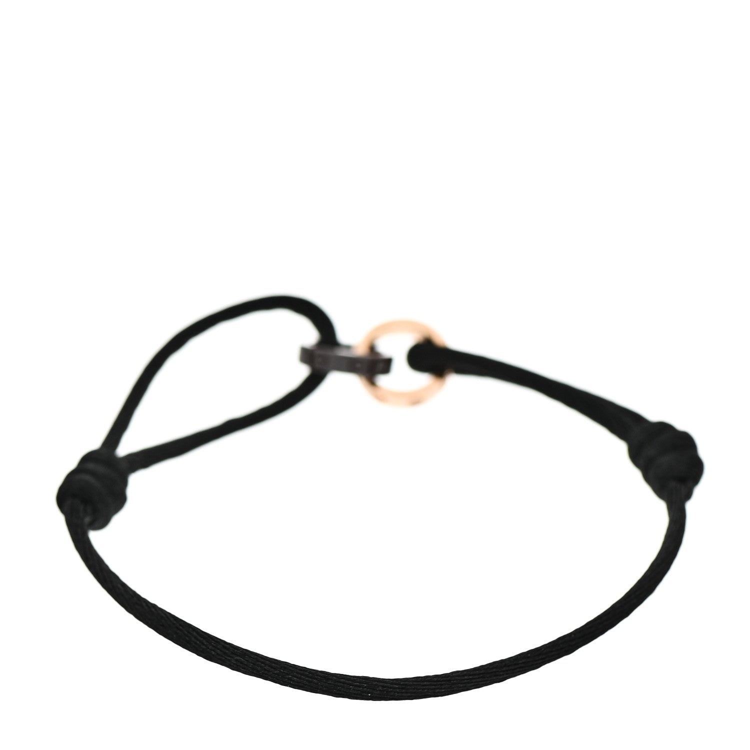 Cartier 18K Pink Gold Ceramic 4 Diamond LOVE Cord Bracelet Black 2 of 6