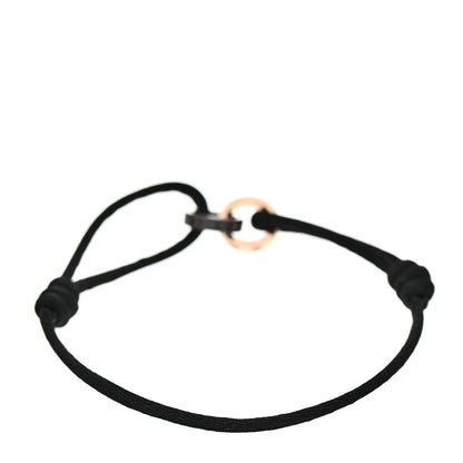 Cartier 18K Pink Gold Ceramic 4 Diamond LOVE Cord Bracelet Black 2 of 6