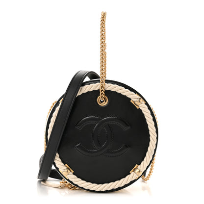 Chanel Crumpled Calfskin Cotton Small En Vogue Round Bag Black 1 of 10