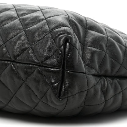 Saint Laurent Lambskin Quilted Maxi Icare Shopping Tote Black 9 of 17