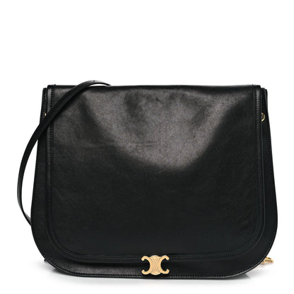 Celine Shiny Lambskin Soft Triomphe Besace Bag Black 1 of 9