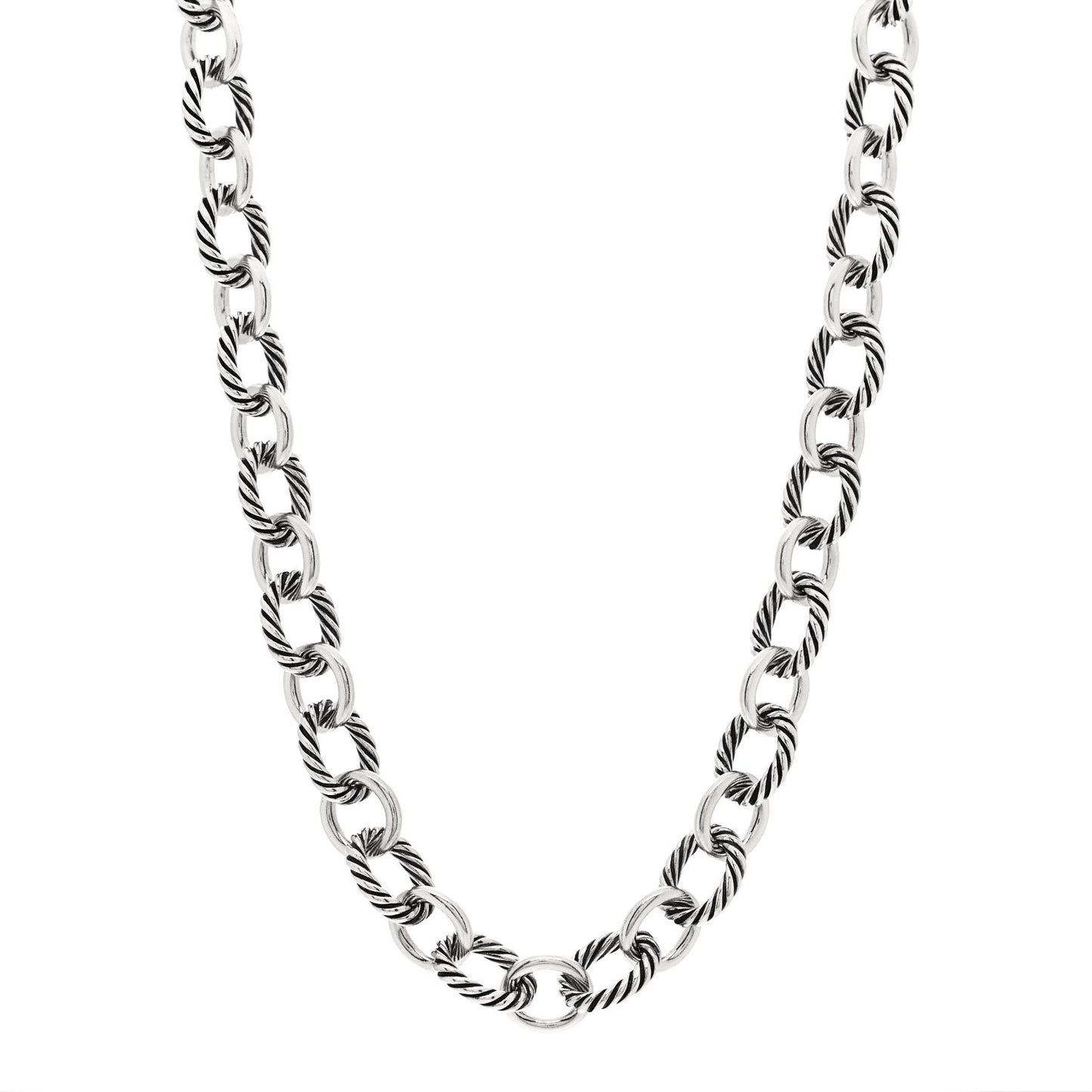 Sterling Silver 12mm Large Oval Link Necklace