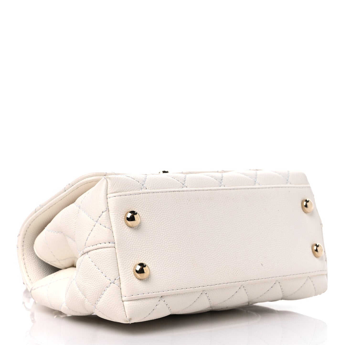Caviar Quilted Extra Mini Coco Handle Flap White