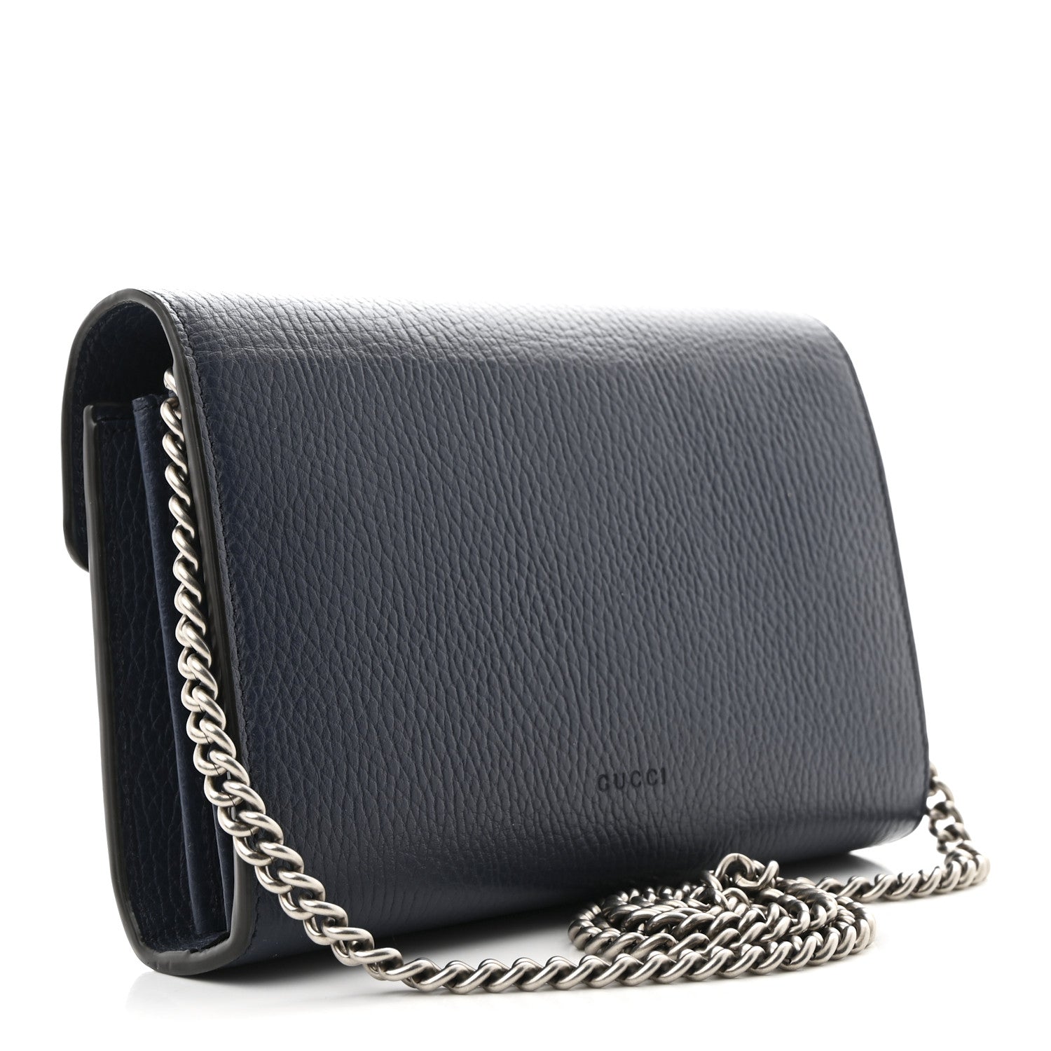 Gucci Dollar Calfskin Crystal Mini Dionysus Chain Wallet Blue Agata Black Diamond 3 of 12