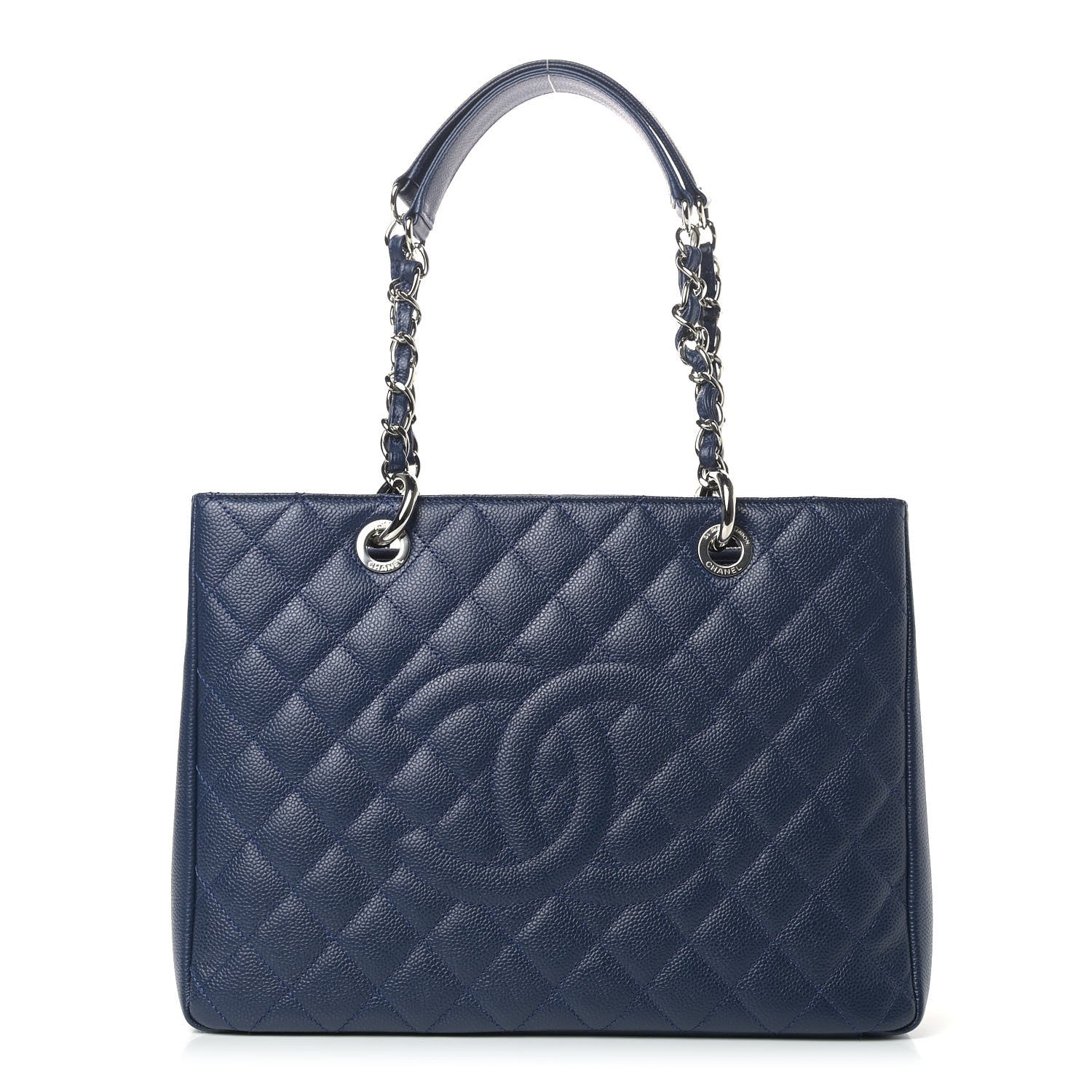 Chanel Caviar Quilted Grand Shopping Tote GST Dark Navy Blue 1 of 11