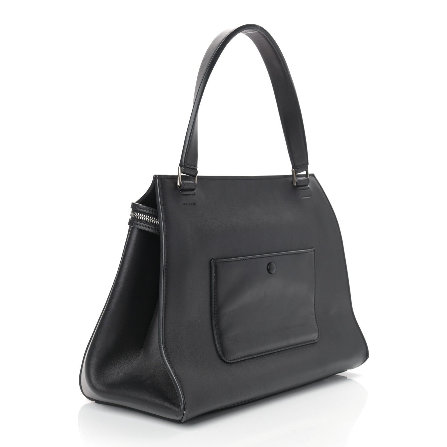 Celine Smooth Calfskin Medium Bi-Color Edge Shoulder Bag Black Cream 3 of 12