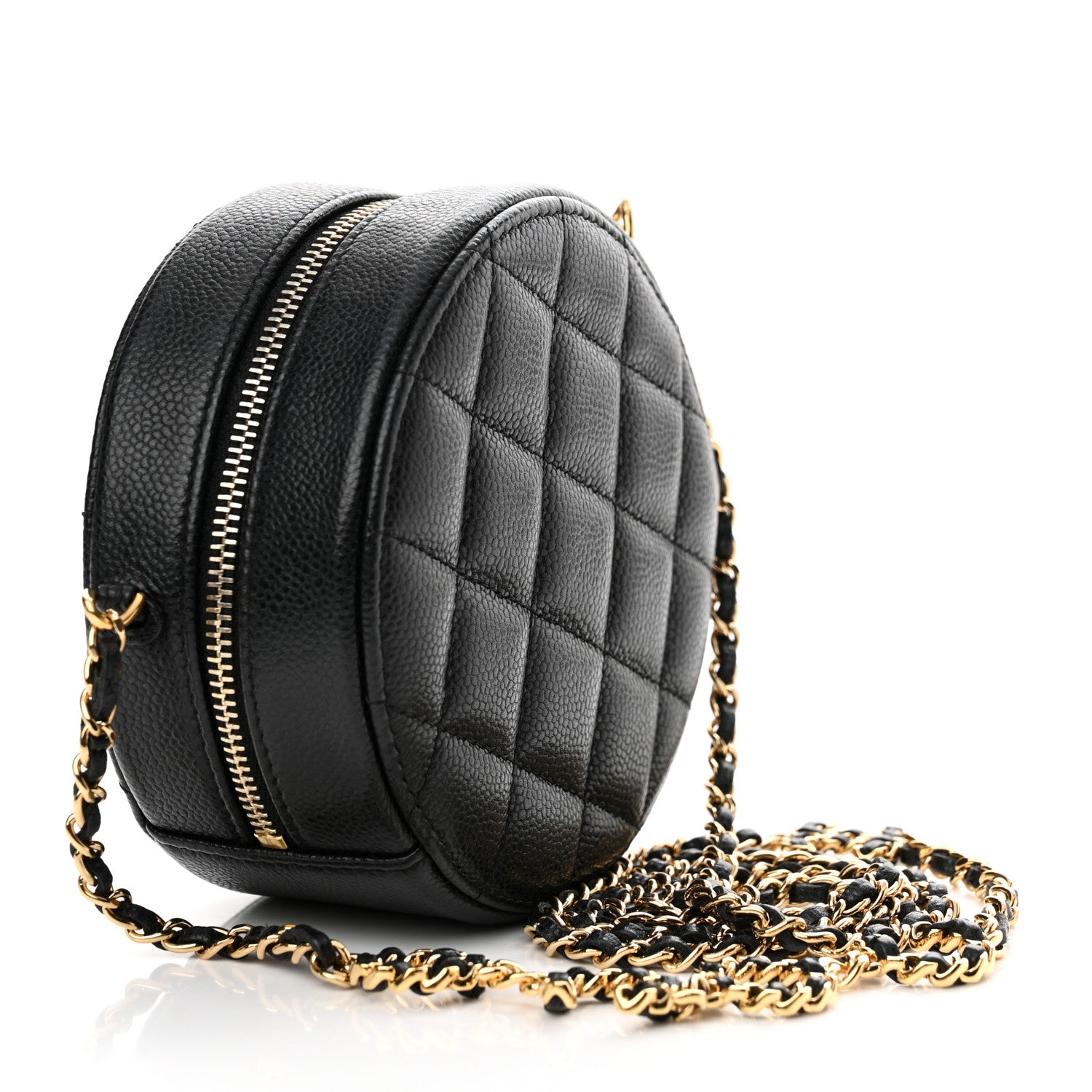 Chanel Caviar Quilted Round Coco Clutch With Chain Black 3 of 11