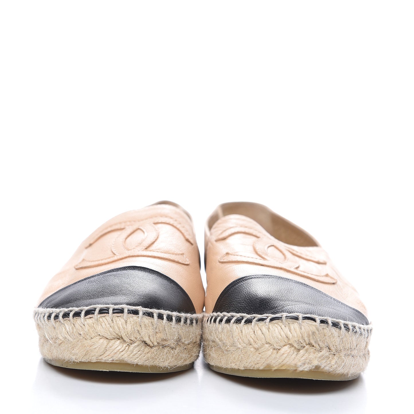 Lambskin CC Espadrilles 36 Beige Black