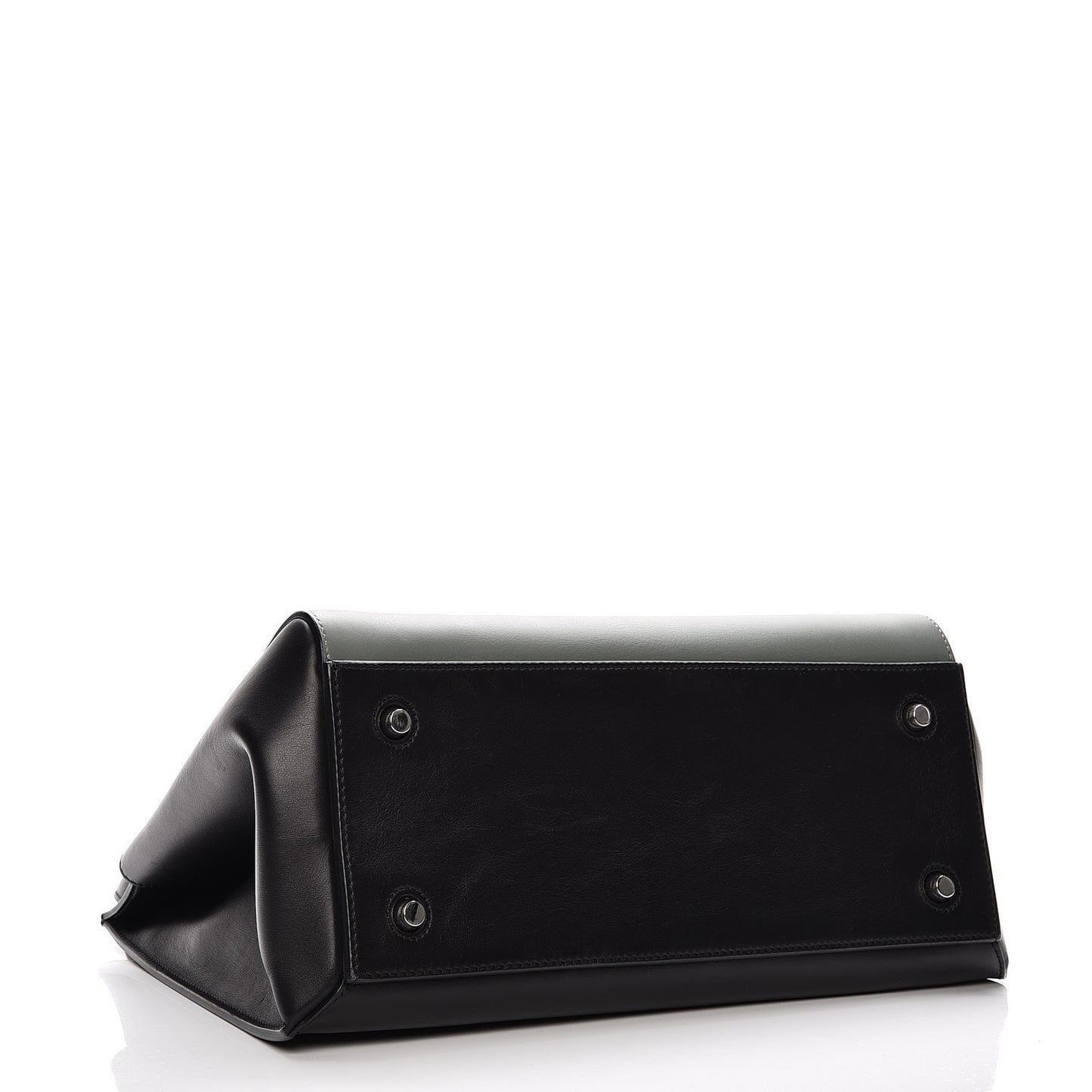 Calfskin Medium Bi-Color Edge Shoulder Bag Almond