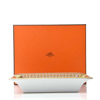 Hermes Porcelain Mosaique Au 24 Gold Ashtray 6 of 6