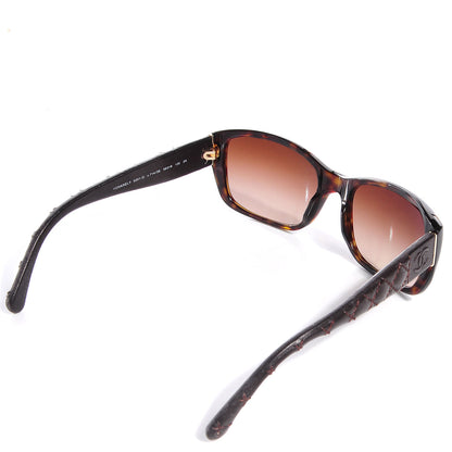 Chanel Leather Quilted CC Sunglasses 5201-Q Havana 2 of 5