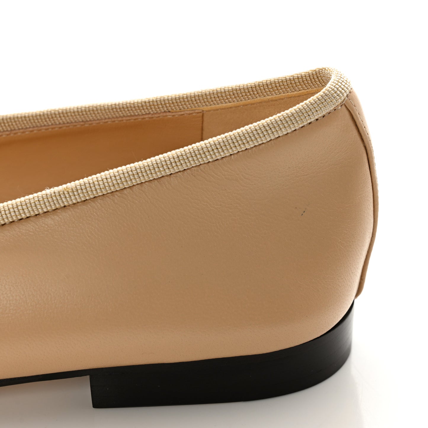 Lambskin Cap Toe CC Ballerina Flats 37.5 Beige Black