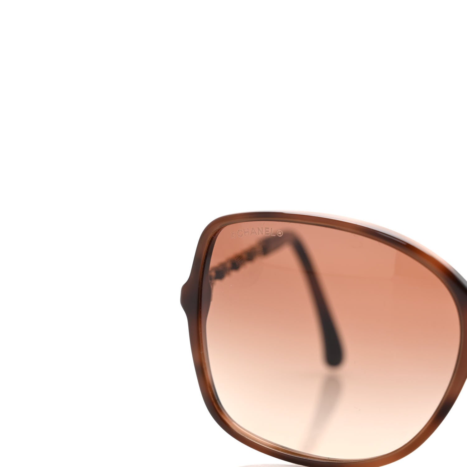 Chanel Acetate Metal Lambskin Chain Square Sunglasses 5210-Q Brown 5 of 8
