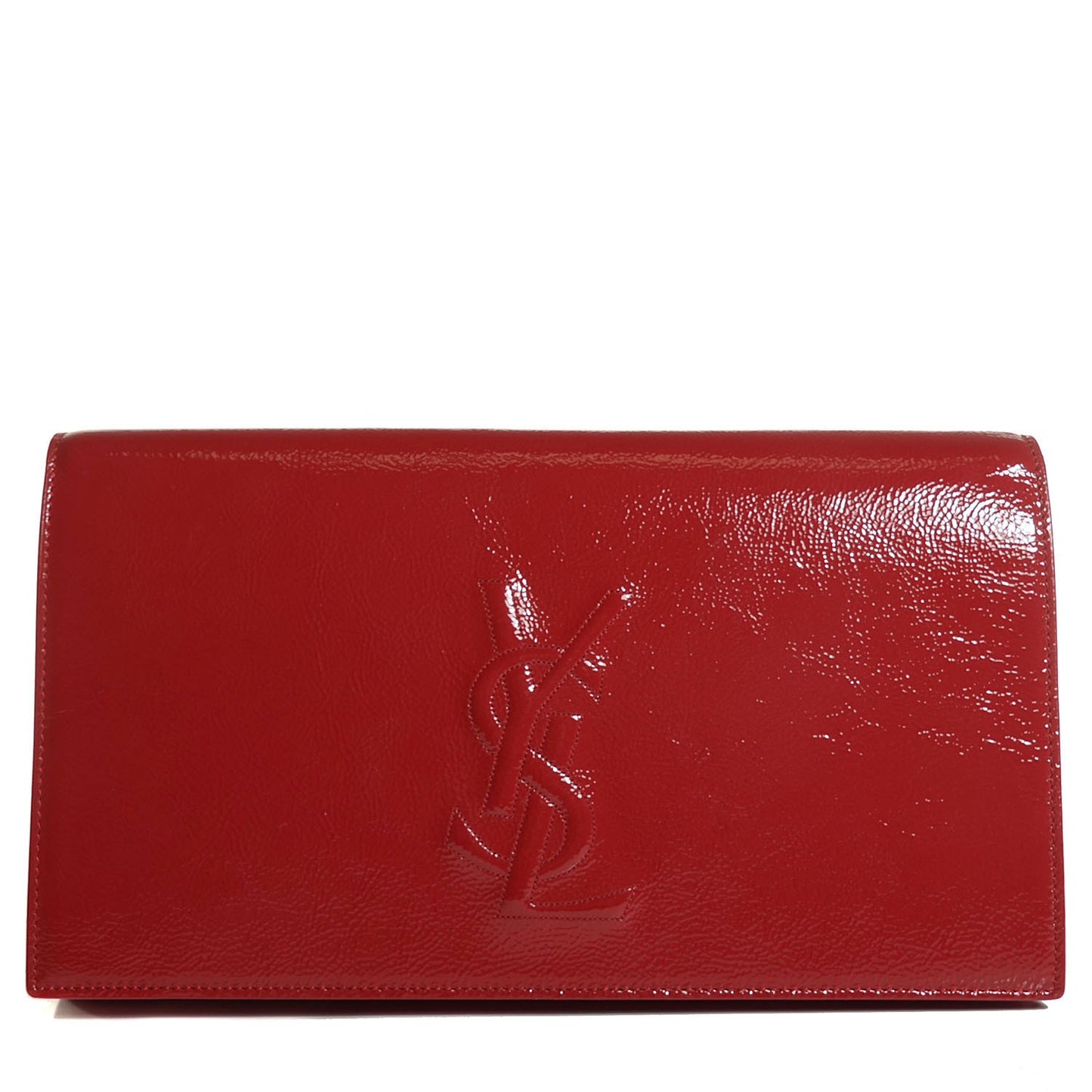 Textured Patent Monogram Large Belle De Jour Clutch Fuchsia